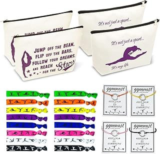Bedsifv cadeau de gymnastique personnalisé pour filles et femmes, 24 pièces, 4 trousses de maquillage en toile, 16 élastiques à cheveux de gymnastique, 4 bracelets de vœux de gymnastique, cadeau pour passionnés de gymnastique. DIAYTAR COTE D'IVOIRE, leader du commerce électronique en Côte d'Ivoire, permet aux clients de découvrir de nouvelles marques et produits, tout en profitant de prix compétitifs. La boutique en ligne est constamment mise à jour avec les dernières tendances et les produits les plus récents, offrant ainsi une expérience d'achat dynamique.