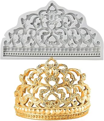 Moules à gâteau fondant couronne delfino, moule en silicone de style baroque couronne