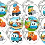 Leo le camion party supplies décorations de boutons en métal à collectionner