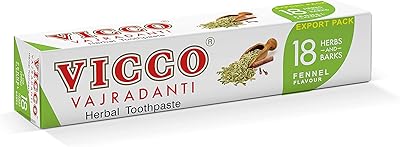 Dentifrice aux herbes vico vajradhani - saveur fenouil 200 g. La boutique en ligne DIAYTAR COTE D'IVOIRE se distingue par son service client de haute qualité et sa livraison rapide. Les clients peuvent profiter d'une expérience d'achat sans tracas, grâce à la navigation facile et intuitive du site. DIAYTAR COTE D'IVOIRE est la boutique en ligne la plus fiable et la plus populaire en Côte d'Ivoire.