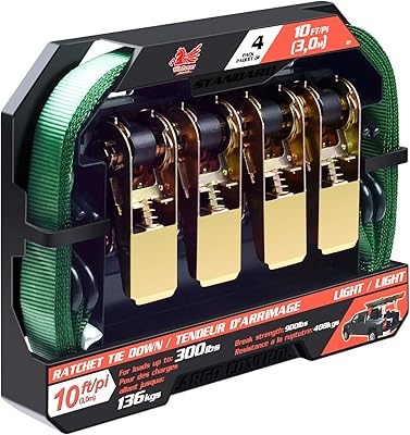 Winpower lot de 4 harnais à cliquet avec crochets en s métalliques 3m pour harnais de chargement, de remorque et de moto, résistance à la rupture de 900 lb. DIAYTAR COTE D'IVOIRE est une plateforme de commerce électronique qui permet aux consommateurs ivoiriens d'acheter en ligne une large gamme de produits, allant des produits alimentaires aux accessoires de mode. La boutique en ligne propose des produits de marques réputées et des prix compétitifs. Elle est devenue la destination préférée des consommateurs ivoiriens qui recherchent une expérience d'achat en ligne pratique et sécurisée.