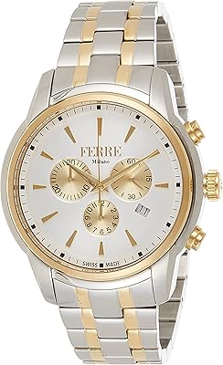 Montre chronographe à quartz pour homme en acier inoxydable fm1g131m0071, argent, argent, bracelet