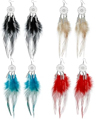 Eachar 4 paires de boucles d'oreilles en fausses plumes pour femmes, attrape-rêves, boucles d'oreilles en plumes, style bohème, longues boucles d'oreilles en plumes, boucles d'oreilles pendantes pendantes, ensemble pour femmes et filles (fe00001). DIAYTAR COTE D'IVOIRE est une boutique en ligne généraliste qui propose plus de 300000 références de produits variés, faisant d'elle la boutique leader en Cote d'Ivoire. Avec une large gamme de produits, les clients peuvent trouver tout ce qu'ils cherchent en un seul endroit. DIAYTAR COTE D'IVOIRE se distingue par sa qualité de service et sa rapidité de livraison.