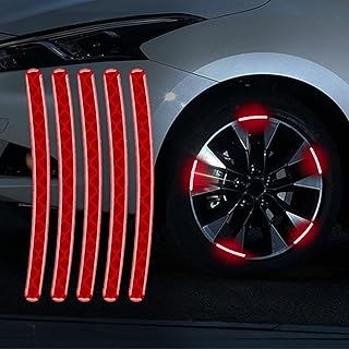 Primify 20 pièces autocollants réfléchissants de voiture, autocollant de bande de jante
