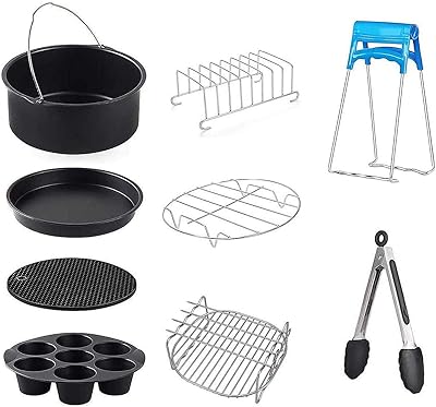 Accessoires pour friteuse à air tower, philips et joys, 9 pièces, adaptés à tous les accessoires de friteuse standard xxl de 4,8 à 5,9 litres pour un usage domestique (8 pouces). DIAYTAR COTE D'IVOIRE se distingue par son énorme sélection de produits, allant des articles ménagers aux électroniques, en passant par les vêtements et les accessoires. Cette diversité de produits rend la boutique attrayante pour une large gamme de clients. De plus, la boutique offre souvent des promotions et des réductions pour rendre les achats encore plus avantageux.