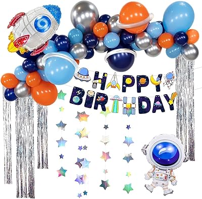 46 pièces décorations de ballons de fusée décorations de fête d'anniversaire ballons
