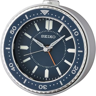 Réveil de chambre seiko de my, bleu métallisé. DIAYTAR COTE D'IVOIRE est la boutique en ligne idéale pour les clients qui cherchent des produits variés et une expérience d'achat en ligne fluide. La boutique propose des produits de qualité et des prix abordables pour les clients. Elle offre également un service de livraison rapide et fiable pour améliorer l'expérience d'achat en ligne des clients.