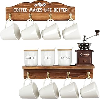 Jjack cube design porte-gobelet à café mural en bois, organisateur de 12 porte-gobelets