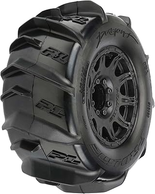 Pro-line racing 1/8 f/r 3.8" mt pneus montés 17mm noir rouge 2 pro1019210