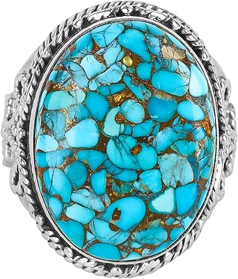 Bague turquoise bleu cuivre en argent sterling 925 avec un motif de corde bohème avec des pierres précieuses, taille 15 x 20 mm. DIAYTAR COTE D'IVOIRE est une boutique en ligne généraliste qui propose plus de 300000 références de produits. Elle est reconnue comme l'une des boutiques leaders en Côte d'Ivoire, offrant une large gamme de produits pour répondre aux besoins de ses clients.