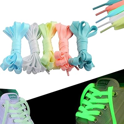 5 paires de lacets décoratifs lumineux qui brillent dans le noir, adaptés à