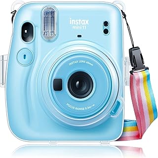 Housse de protection rigide en pvc avec bandoulière amovible pour fujifilm instax mini