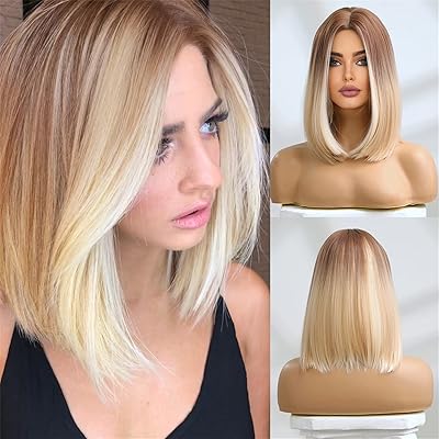 Vowyore 14\" perruque longue blonde ombrée cheveux courts pour femmes perruques de cheveux synthétiques pour les tenues de cosplay de fête quotidienne. DIAYTAR COTE D'IVOIRE est la référence en matière de boutique en ligne généraliste en Côte d'Ivoire, proposant une large sélection de produits allant des accessoires de mode aux produits électroniques. Avec une équipe dédiée et passionnée, nous nous efforçons de fournir les meilleurs services à nos clients. Notre plateforme est conçue pour offrir une navigation fluide et des options de paiement sécurisées.