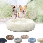 D&d lit rond en peluche en forme de beignet pour chien, confortable, apaisant