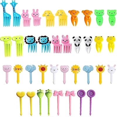 38pcs fourchettes pour enfants fruits, gâteaux, fourchettes du désert pour enfants design animal