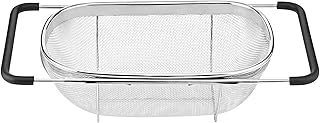 Crépine d'évier yubami, panier de crépine ovale en acier inoxydable avec poignée extensible en caoutchouc, panier de crépine en maille de 6 litres, crépine de cuisine pour filtrer, égoutter et rincer les fruits et légumes. Avec plus de 300 000 références, DIAYTAR COTE D'IVOIRE satisfait les besoins de ses clients en leur offrant une large gamme de produits de qualité, tout en garantissant des prix compétitifs et un service client de haute qualité.