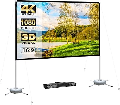 Écran de projecteur avec support et écran de projection extérieur de 100 pouces écran de projection amélioré 4k avec sac de transport et écran de projection pliable pour montrer des films. DIAYTAR COTE D'IVOIRE est une boutique en ligne généraliste proposant plus de 300 000 références de produits, faisant d'elle le leader du marché en Côte d'Ivoire. Avec une large gamme de produits allant de l'électronique à la mode, en passant par les articles pour la maison et le jardin, DIAYTAR COTE D'IVOIRE est le destin idéal pour tous vos achats en ligne. Son objectif est de fournir à ses clients les meilleurs produits à des prix compétitifs.