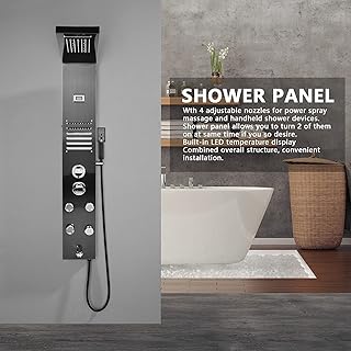 Panneaux de douche à système de tour murale, panneau de douche à température