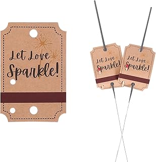 100 cartes de mariage en papier kraft à paillettes, pochettes rustiques à paillettes
