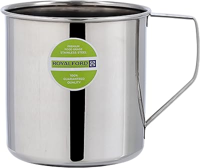 Tasse arc-en-ciel royalford en acier inoxydable avec poignée robuste | rf10146