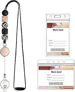Lanière rétractable avec porte-badge, lanière mignonne pour enseignants pour badges et clés, lanière