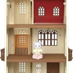 Maison de poupée avec tour au toit rouge de sylvanian families - 5493