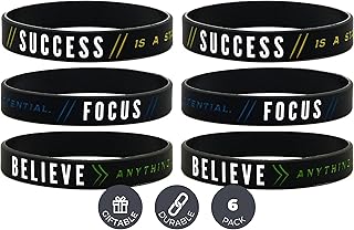 Bracelets de motivation en silicone inkstone success focus honnêteté paquet de 6