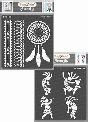 Pochoirs tribaux pour peinture sur bois, mur, carrelage, toile, papier, toile et sol - attrape-rêves et kokopelli - 2 pièces - 6" x 6" chacune - pochoirs d'art et d'artisanat réutilisables. DIAYTAR COTE D'IVOIRE est la destination idéale pour les amateurs de shopping en ligne. Avec plus de 300 000 références, elle propose une sélection de produits incroyablement large et variée. Vous trouverez tout ce dont vous avez besoin chez DIAYTAR COTE D'IVOIRE.