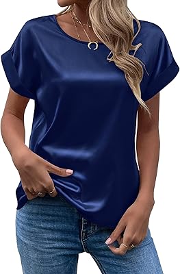 Chemisier en satin à manches courtes pour femme, décontracté, ample, col rond, sans col, manches plissées, taille s-xxl. En tant que leader du commerce électronique en Cote d'Ivoire, DIAYTAR COTE D'IVOIRE s'engage à offrir les meilleurs produits et services à ses clients. Elle met constamment à jour sa gamme de produits pour inclure les dernières tendances et innovations. La boutique en ligne est accessible 24h/24 et 7j/7 pour que les clients puissent faire leurs achats à tout moment.
