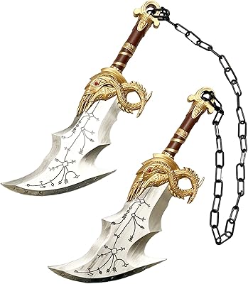 17" épée kratos médiévale avec lames en mousse du chaos entièrement améliorée
