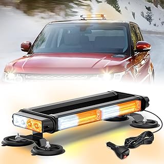 Nilight 145 " barre lumineuse stroboscopique led cob blanche ambre pour toit balise