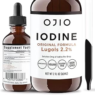 Solution d'iode ojio lugols - 1 an d'approvisionnement - gouttes d'iode liquide haute