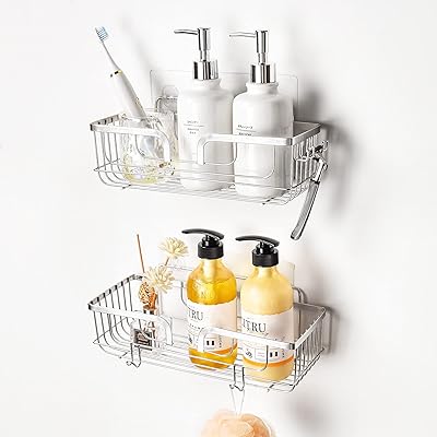 Étagère de salle de bain yohome sans trou en acier inoxydable pour shampoing