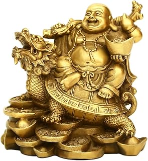 4,5 pouces (h) ruyi bouddha riant et richesse de tortue, statue de bonne