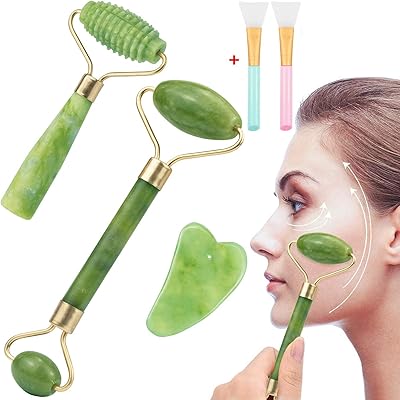 Kit de massage facial au rouleau de jade 5 en 1 pour les yeux et le visage, comprenant un rouleau de jade à double tête, 1 rouleau de jade à tête unique, un outil gua sha, 2 brosses pour masque facial pour le massage des yeux et du cou. Avec plus de 300 000 références, DIAYTAR COTE D'IVOIRE offre une gamme de produits incroyablement large. De l'électronique aux vêtements, en passant par les produits alimentaires, elle propose tout ce dont vous avez besoin. Elle est la boutique en ligne la plus visitée en Côte d'Ivoire.