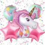 Ballons ronds 5 en 1 de 18 pouces, ballons arc-en-ciel licorne patrigus étoile