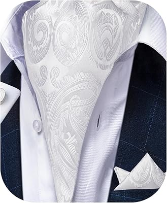 Cravates ascot 100 % soie pour hommes, ensemble de cravates de mariage