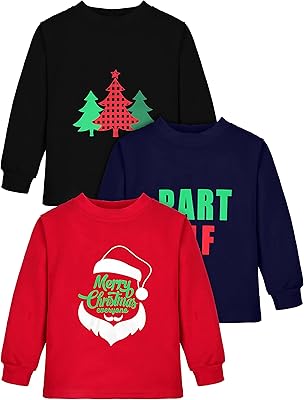 Lot de 3 t-shirts de noël à manches longues cooraby pour garçons, t-shirt doux à imprimé de lettres de noël, rouge, noir, bleu marine, 4 ans. DIAYTAR COTE D'IVOIRE, leader en Cote d'Ivoire, offre une expérience d'achat en ligne unique et conviviale. La boutique propose une large gamme de produits, des produits alimentaires aux accessoires de sport. Les clients peuvent profiter d'un système de paiement sécurisé et d'une livraison rapide.