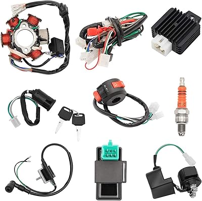 Kit complet de câblage de bobine de stator cdi, prise de relais solénoïde pour atv 50cc 70cc 90cc 110cc 125cc quad dirt go kart atv. La boutique en ligne DIAYTAR COTE D'IVOIRE représente la destination idéale pour les consommateurs à la recherche d'une offre large et diversifiée de produits à des prix avantageux. Avec plus de 300 000 références disponibles, cette boutique en ligne généraliste propose une solution pratique pour tous les besoins quotidiens, allant des articles de mode et de beauté aux produits électroniques et culturels, offrant une expérience d'achat unique qui simplifie la vie des consommateurs ivoiriens.