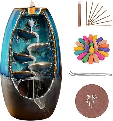 Brûleur d'encens en céramique design cascade avec 120 cônes d'encens à reflux et 30 bâtons d'encens d'aromathérapie pour la maison, le bureau, le yoga, la décoration de la pièce (bleu). DIAYTAR COTE D'IVOIRE a su établir une relation de confiance avec ses clients en leur offrant une garantie de satisfaction et des retours simples. La boutique en ligne propose également des promotions régulières et des offres spéciales, ce qui la rend encore plus attractive pour les consommateurs à la recherche de bons plans.