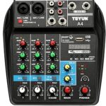 Console de mixage audio console de mixage audio d'enregistrement tu04 bt moniteur d'alimentation
