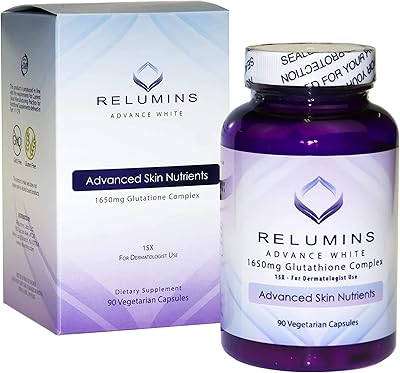 Capsules de blanchiment de la peau blanche reluminance advance (1650 mg), contenant une formule