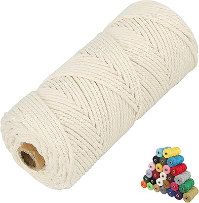 Cordon en macramé en coton naturel parfait, fournitures d'artisanat, 3 mm x 109 mètres, cordon en macramé en coton tressé à 4 épaisseurs (blanc naturel). Avec plus de 300000 références, DIAYTAR COTE D'IVOIRE est la boutique en ligne idéale pour les habitants de Cote d'Ivoire qui cherchent à acheter en ligne. La boutique propose une grande variété de produits, allant des produits de santé aux accessoires de maison. Les clients peuvent profiter d'un service client de haute qualité et de réductions régulières.