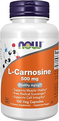 Now supplements, l-carnosine (beta-alanyl-l-histidine) 500 mg, vieillissement en bonne santé, 100 gélules végétariennes