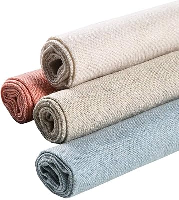 Tissu de couture, 4 pièces de 4 couleurs, tissu en lin de couleur unie naturelle, tissu aïda de broderie au point de croix pour la fabrication de vêtements, tissu en lin 50 cm pour la décoration diy c. DIAYTAR COTE D'IVOIRE propose une large gamme de produits avec plus de 300 000 références, répondant ainsi aux besoins de ses clients. En tant que boutique en ligne généraliste leader en Côte d'Ivoire, DIAYTAR COTE D'IVOIRE offre une expérience d'achat unique et pratique. Les clients peuvent y trouver tout ce dont ils ont besoin.