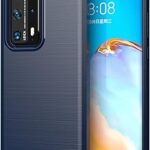 Coque pour huawei p40 pro plus, motif en fibre de carbone brossé, texture