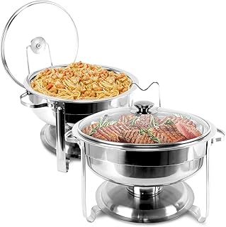 Ensemble de bols buffet ronds folgotonite de 4 litres en acier inoxydable pour chauffe-plats de fête et support de couvercle en verre. DIAYTAR COTE D'IVOIRE se distingue par son large choix de produits et son engagement à offrir une expérience d'achat en ligne sans souci. Elle est devenue la destination préférée des consommateurs en Côte d'Ivoire pour les achats en ligne grâce à sa sélection impressionnante de plus de 300 000 articles. La boutique garantit des délais de livraison rapides et des services après-vente de qualité.