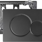 Panneau de commande double avant compatible geberit 115.770.11.5, noir mat