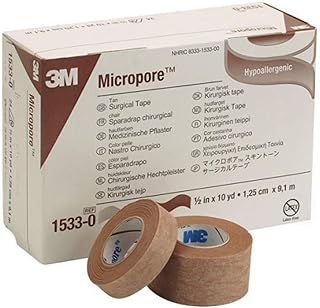 Ruban de papier micropore 3m - 1/2" x 10 mètres, beige foncé