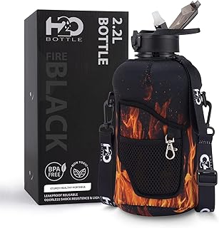 Bouteille d'eau h20 22 l 1 2 gallon avec couvercle et en paille